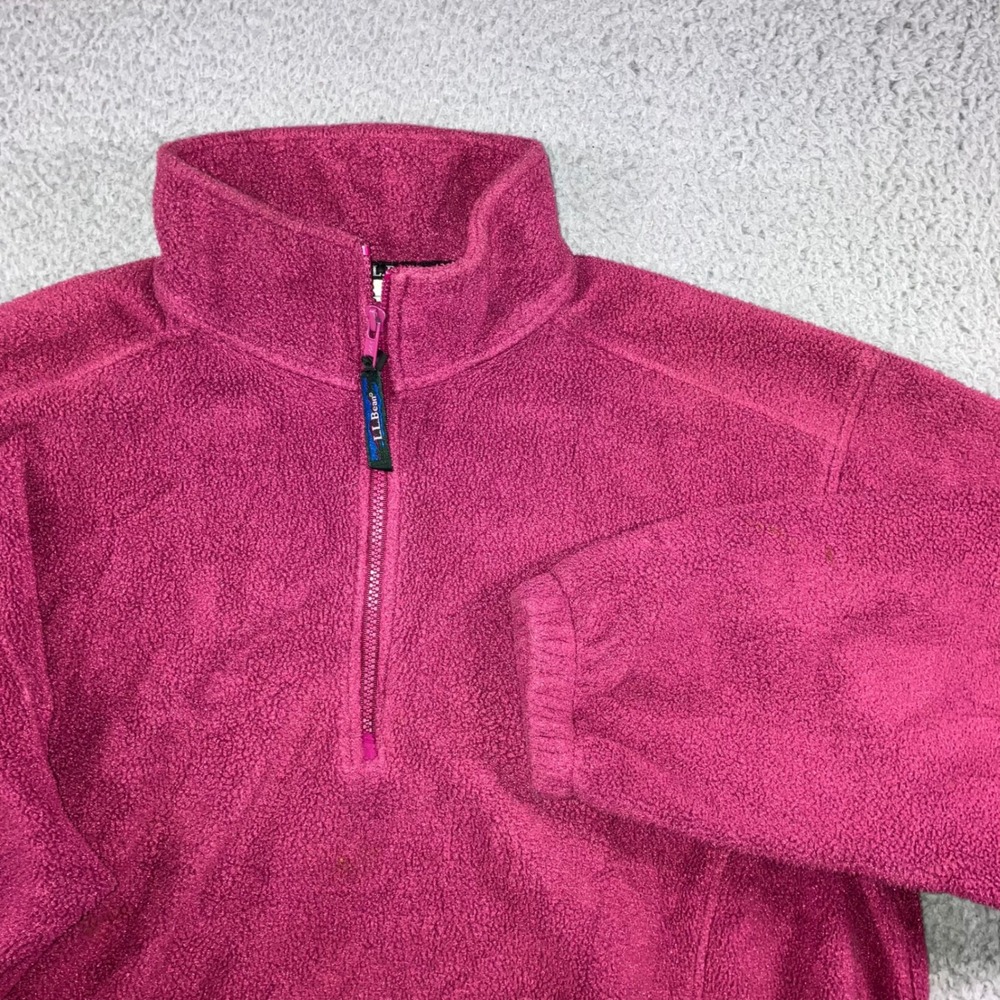 Vintage LL Bean 1/4 Zip Fleece Pullover Made in USA Outdoor Casual Retro